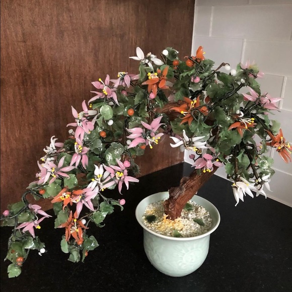 Vintage Other - Vintage Jade Bonsai Glass Tree Vintage Other - Vintage Jade Bonsai Glass Tree
